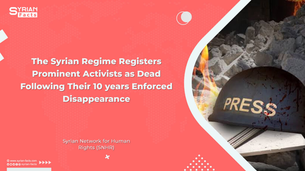 The Syrian Regime Registers Prominent Activists as Dead Following Their 10 years Enforced Disappearance